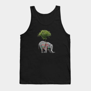 Tree Elephant Collage Tank Top